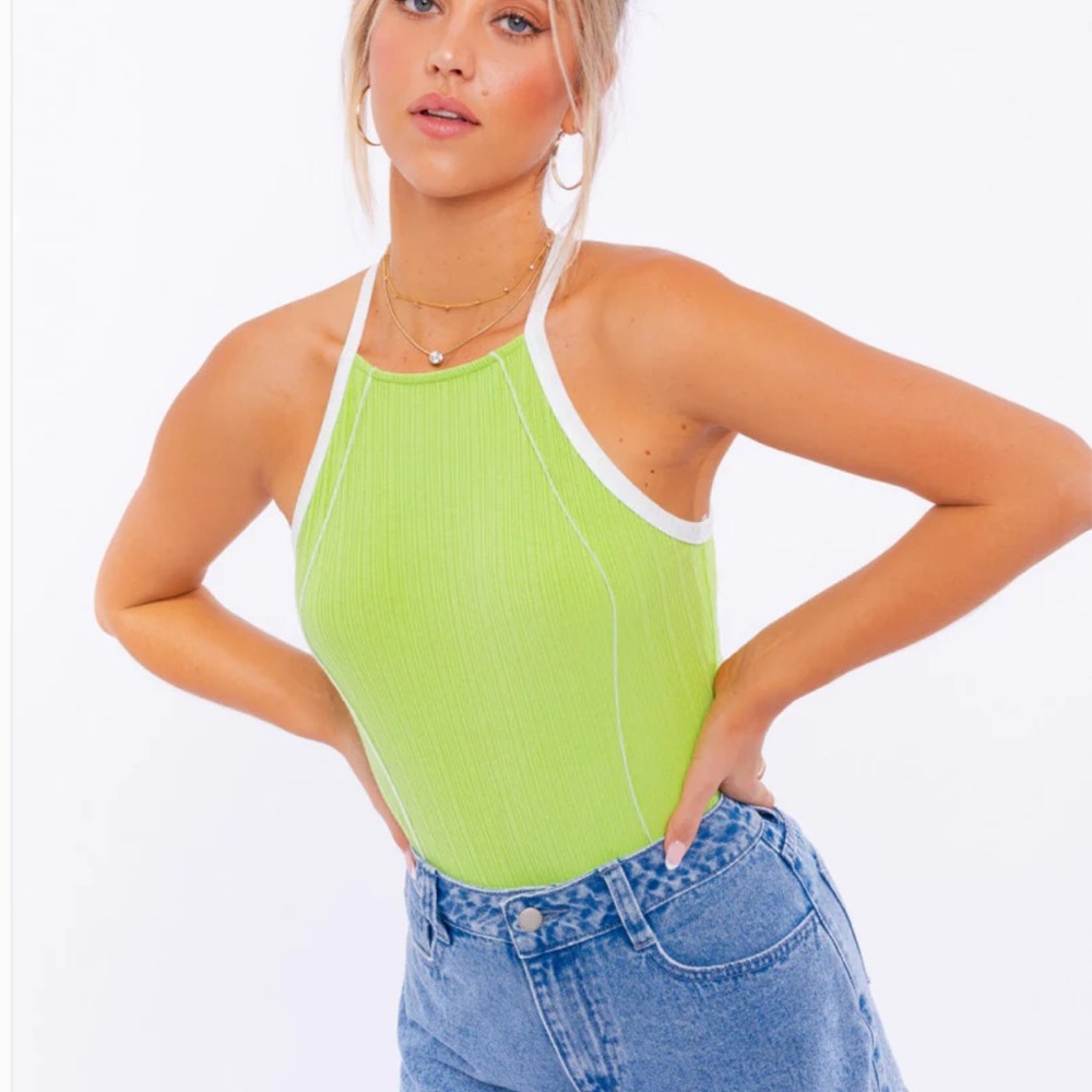 Lime High Neck Bodysuit